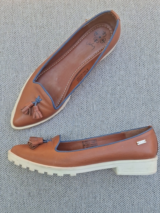 velez Shoes - Leather Tassel Loafers in Brown - Women's Flats